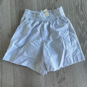 NWT Aerie Womens Blue White Striped Pull On Elastic Waistband Shorts Size 2XS